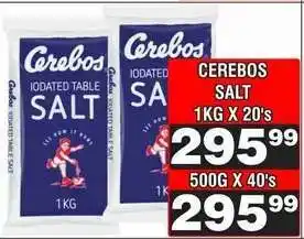 Advance Cash n Carry CEREBOS SALT 1KG X 20's offer