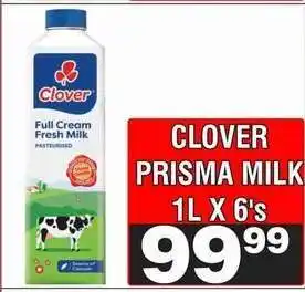 Advance Cash n Carry CLOVER PRISMA MILK 1L X 6's offer