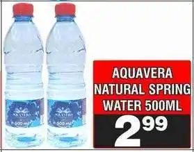 Advance Cash n Carry AQUAVERA NATURAL SPRING WATER 500ML offer