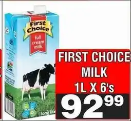 Advance Cash n Carry FIRST CHOICE MILK 1L X 6's offer
