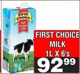 Advance Cash n Carry FIRST CHOICE MILK 1L X 6's offer