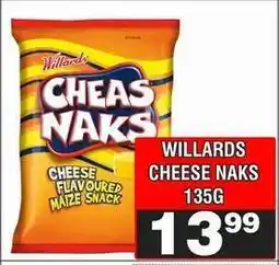 Advance Cash n Carry WILLARDS CHEESE NAKS 135G offer