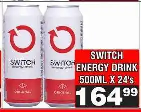 Advance Cash n Carry SWITCH ENERGY DRINK 500ML X 24's offer