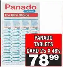 Advance Cash n Carry PANADO TABLETS CARD 2's X 48's offer