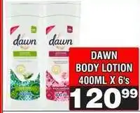 Advance Cash n Carry DAWN BODY LOTION 400ML X 6's offer