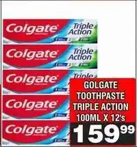 Advance Cash n Carry GOLGATE TOOTHPASTE TRIPLE ACTION 100ML X 12's offer