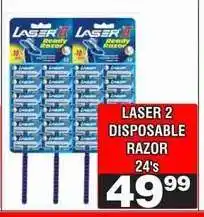 Advance Cash n Carry LASER 2 DISPOSABLE RAZOR 24's offer