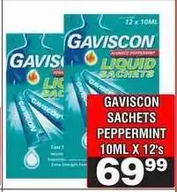 Advance Cash n Carry GAVISCON SACHETS PEPPERMINT 10ML X 12's offer