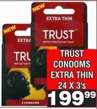 Advance Cash n Carry TRUST CONDOMS EXTRA THIN 24 X 3's offer