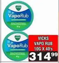 Advance Cash n Carry VICKS VAPO RUB 10G X 40's offer