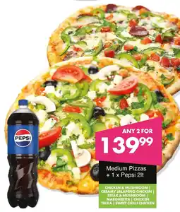 Save Hyper Medium Pizzas and Pepsi offer