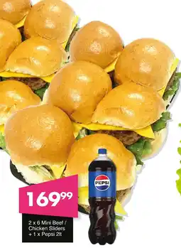 Save Hyper Mini Beef/ Chicken Sliders + Pepsi offer