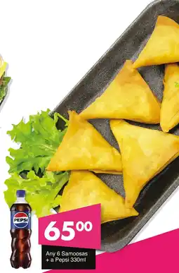 Save Hyper Samoosas + a Pepsi offer