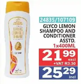 Arrow Cash And Carry Glyco lemon shampoo and conditioner offer