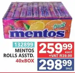 Arrow Cash And Carry Mentos rolls offer
