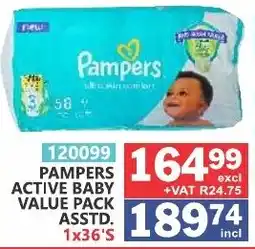 Arrow Cash And Carry Pampers active baby value pack offer