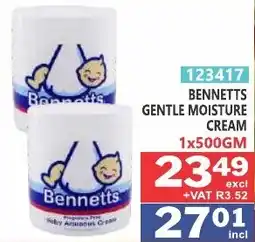 Arrow Cash And Carry Bennetts gentle moisture cream offer