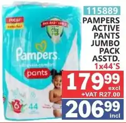 Arrow Cash And Carry Pampers active pants jumbo pack offer