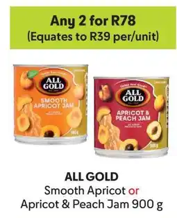 Makro All Gold Smooth Apricot OR Apricot & Peach Jam 900 g offer