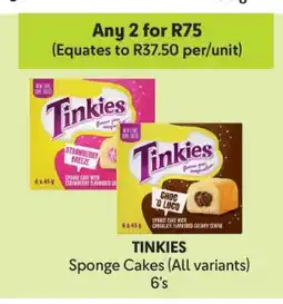 Makro TINKIES Sponge Cakes (All variants) 6's offer
