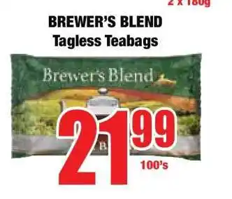 Boxer BREWER'S BLEND Tagless Teabags offer