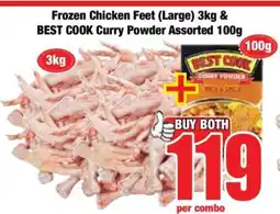Boxer Frozen Chicken Feet (Large) 3kg & BEST COOK Curry Powder Assorted 100g offer