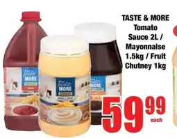 Boxer TASTE & MORE Tomato Sauce 2L / Mayonnaise 1.5kg / Fruit Chutney 1kg offer