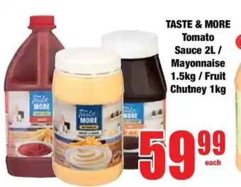 Boxer TASTE & MORE Tomato Sauce 2L / Mayonnaise 1.5kg / Fruit Chutney 1kg offer