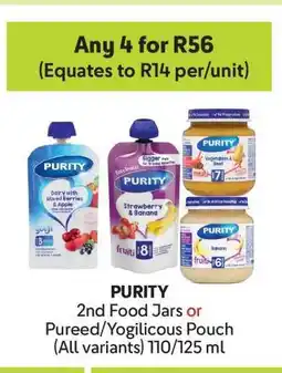 Makro PURITY 2nd Food Jars or Pureed/Yogilicious Pouch offer