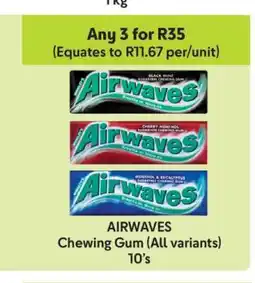 Makro AIRWAVES Chewing Gum (All variants) 10's offer