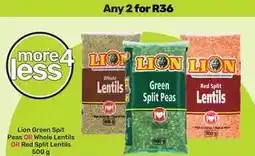 Game Lion Green Split Peas OR Whole Lentils OR Red Split Lentils offer