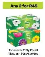 Game Twinsaver 2 Ply Facial Tissues 180s Assorted offer