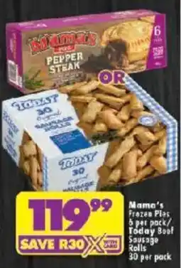 Shoprite Mama's Frozen Pies/ Today Beef Sausage Rolls offer