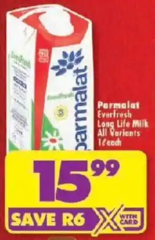 Shoprite Parmalat Everfresh Long Life Milk All Variants offer