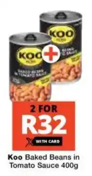 Checkers Koo Baked Beans in Tomato Sauce offer
