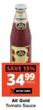 Checkers All Gold Tomato Sauce offer