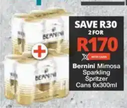 Checkers Bernini Mimosa Sparkling Spritzer Cans offer