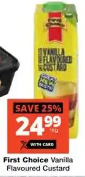 Checkers First Choice Vanilla Flavoured Custard offer