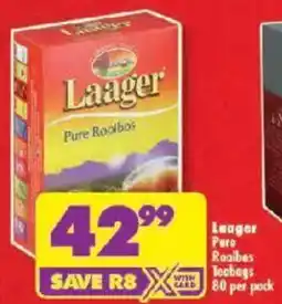 Shoprite Laager Pure Rooibos Teabags offer