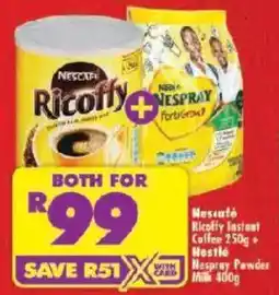 Shoprite Nescafé Ricoffy Instant Coffee + Nestlé Nespray Powder Milk offer