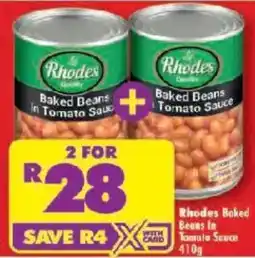 Shoprite Rhodes Baked Beans In Tomate Sauce offer