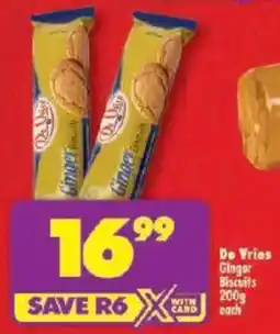 Shoprite De Vries Ginger Biscuits offer
