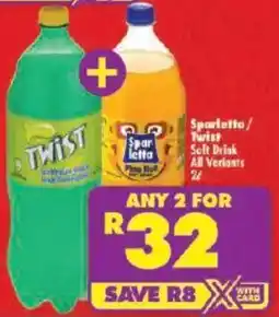 Shoprite Sparletta/ Twist Soft Drink All Variants offer