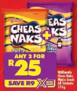 Shoprite Willards Cheas Naks Maize Snack All Variants offer