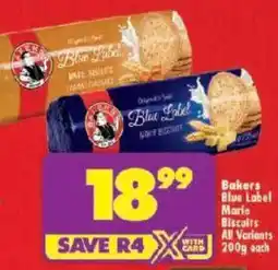 Shoprite Bakers Blue Label Marie Biscuits All Variants offer