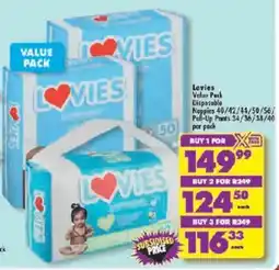 Shoprite Lovies Value Pack Disposable Nappies/ Pull-Up Pants offer
