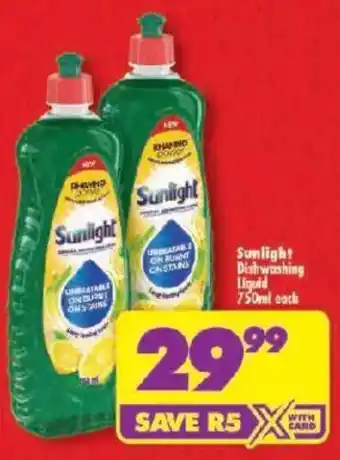 Shoprite Sunlight Dishwashing Liquid offer