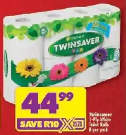 Shoprite Twinsaver 1-Ply White Toilet Rolls offer