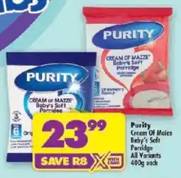 Shoprite Purity Cream Of Maize Baby's Soft Porridge All Variants offer