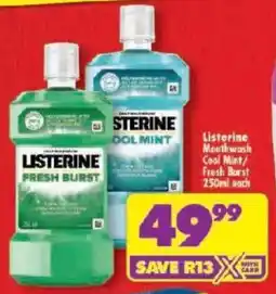 Shoprite Listerine Mouthwash Cool Mint/ Fresh Burst offer